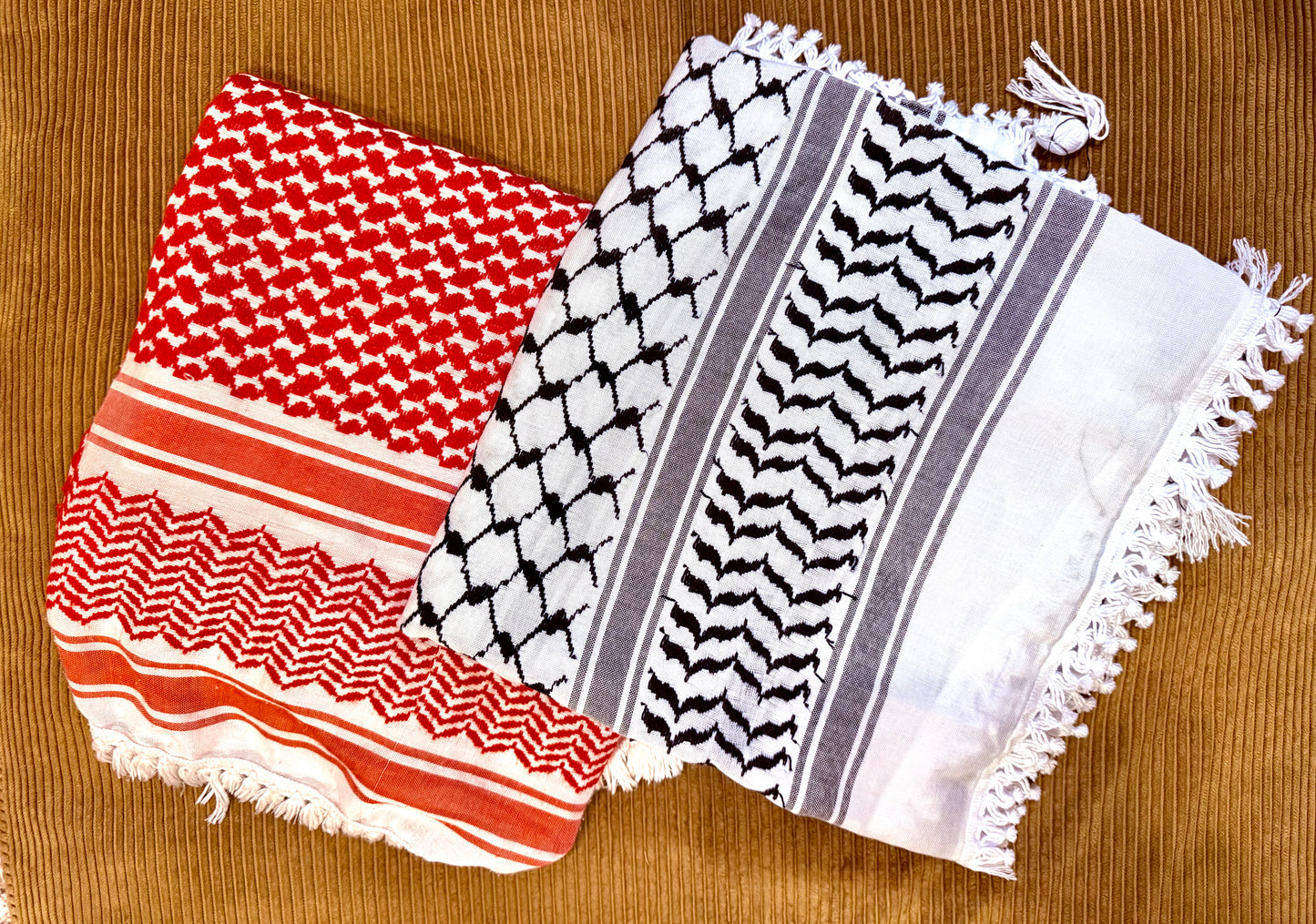 Keffiyeh Two-Pack (Classic Black & Vibrant Red)