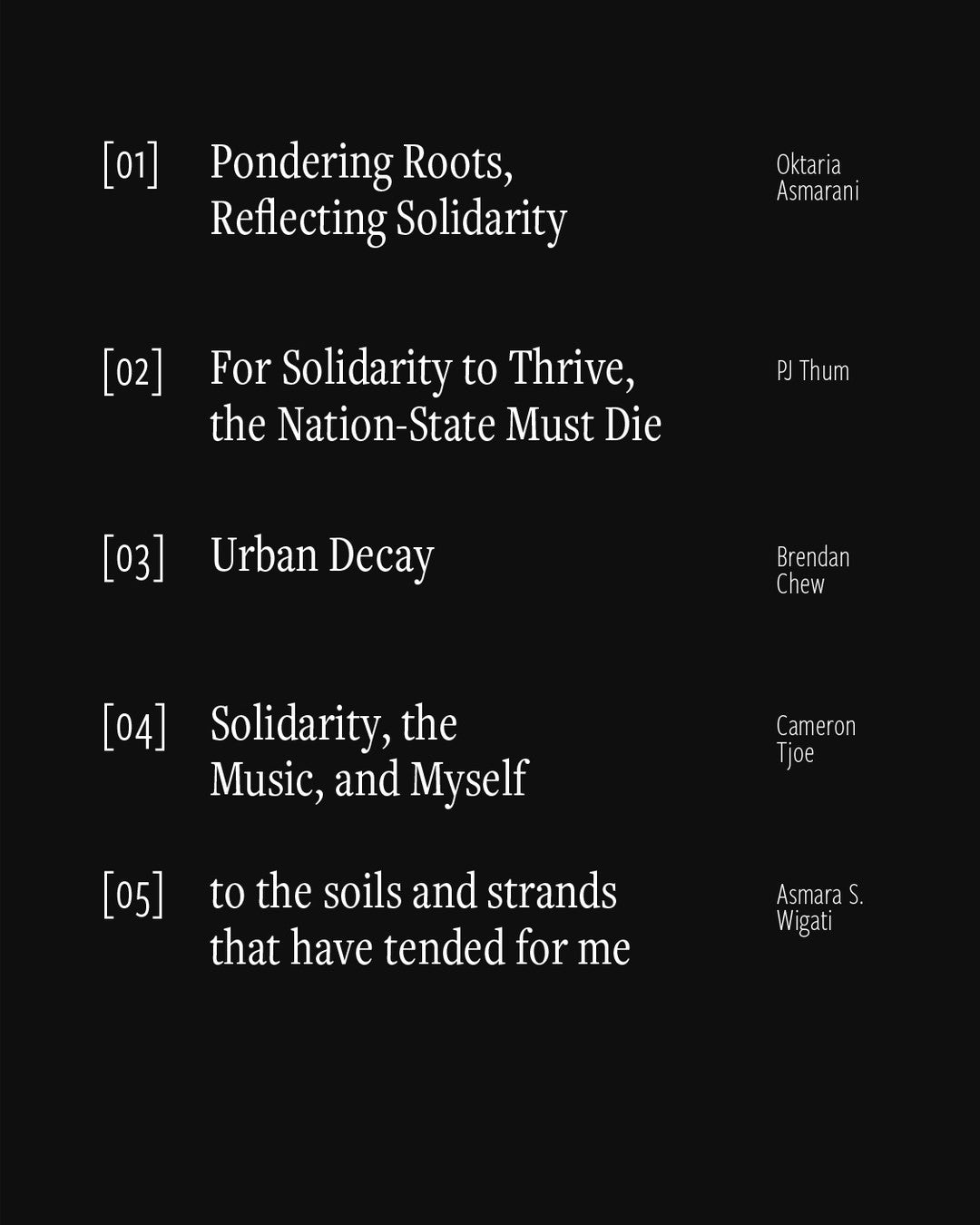 Tending Apart: Reflections on Southeast Asian Solidarity