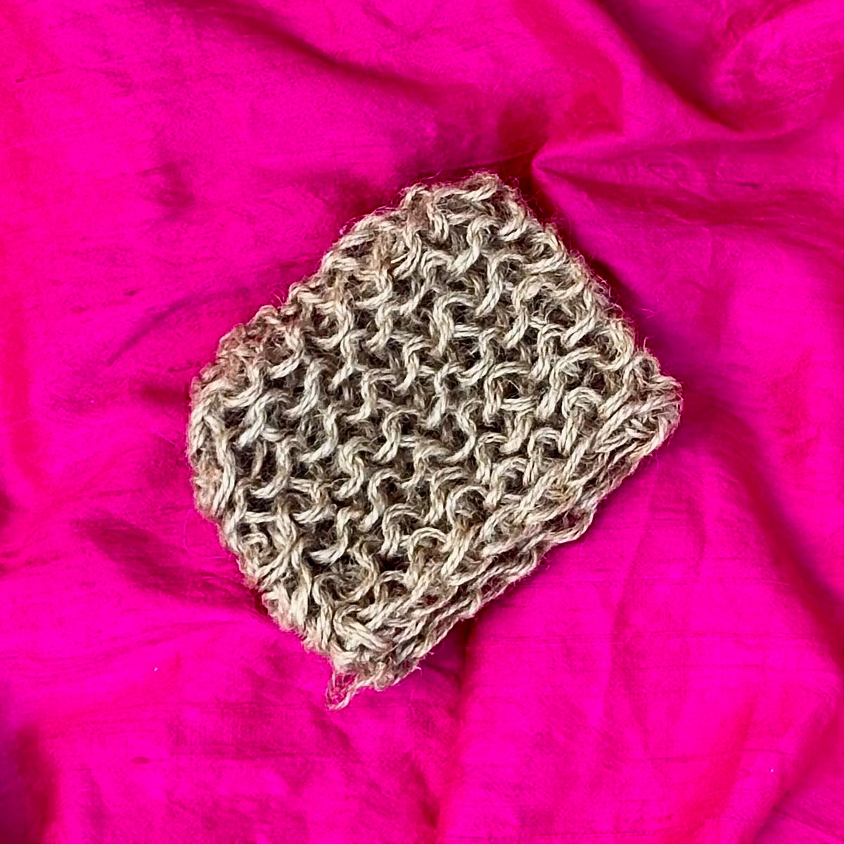 Hand-Knitted Jute Scrubby - Natural