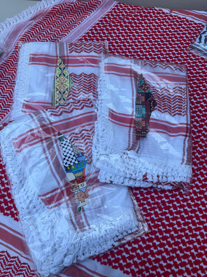 Single Keffiyeh (Vibrant Red or Classic Black)